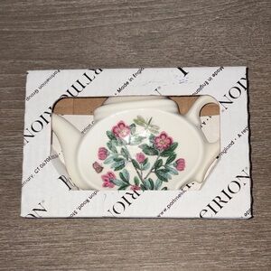 Portmeirion Floral Teapot-Shaped Teaspoon  Rest